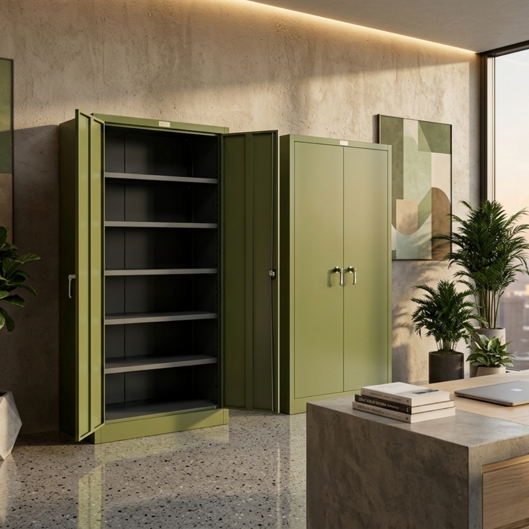 Storage Cabinet (5 Adjustable Shelves) in Olive Green